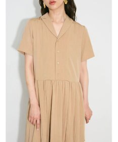 Green Parks ローウエスト切替開襟シャツワンピース