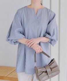 Tiaclasse 【洗える】パフスリーブチュニックブラウス