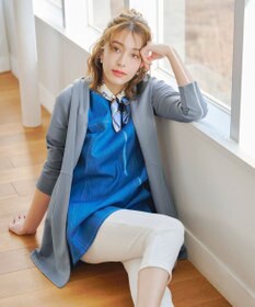 Tiaclasse L 【洗える】ポンチフードカーディガン