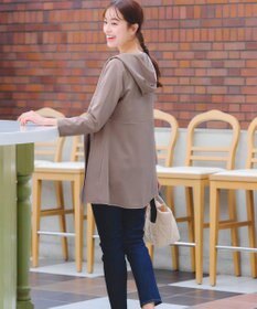 Tiaclasse L 【洗える】ポンチフードカーディガン