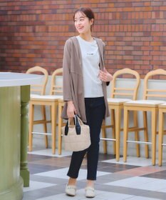 Tiaclasse L 【洗える】ポンチフードカーディガン