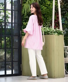 Tiaclasse 【洗える】パフスリーブチュニックブラウス