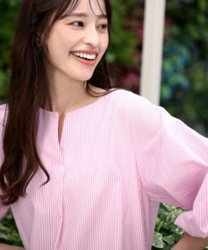 Tiaclasse 【洗える】パフスリーブチュニックブラウス