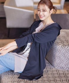 Tiaclasse L 【洗える】ポンチフードカーディガン