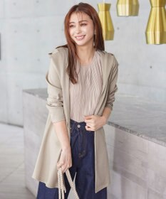 Tiaclasse L 【洗える】ポンチフードカーディガン