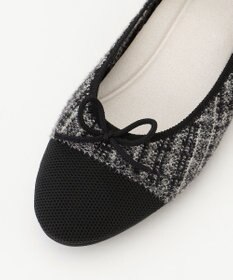 steppi 【WEB・一部店舗限定/洗える】ツイード柄 ラウンド バレエ パンプス
