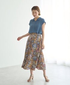 YECCA VECCA ゴブラン柄フレアスカート