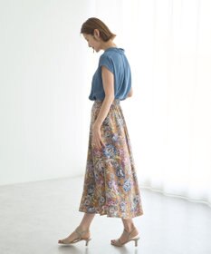 YECCA VECCA ゴブラン柄フレアスカート