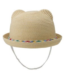 MIKI HOUSE HOT BISCUITS 【44-48cm】 麦わら風 くまみみ ハット