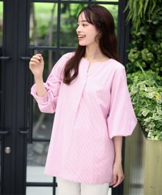 Tiaclasse 【洗える】パフスリーブチュニックブラウス