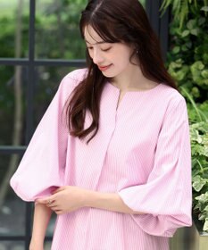 Tiaclasse 【洗える】パフスリーブチュニックブラウス