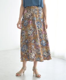 YECCA VECCA ゴブラン柄フレアスカート