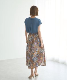 YECCA VECCA ゴブラン柄フレアスカート