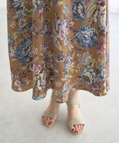 YECCA VECCA ゴブラン柄フレアスカート