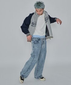 WEGO 【ユニセックス着用ITEM/MLサイズ展開/ウエストゴム】ボクサードッキングデニムパンツ