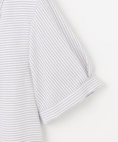 J.PRESS LADIES S 【洗える】ドビー強撚ストライプ 前開き ブラウス