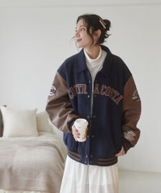 WEGO 【ユニセックス着用ITEM/SMLサイズ展開】メルトンワッペンスタジャン