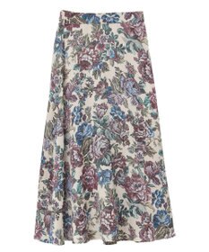 YECCA VECCA ゴブラン柄フレアスカート