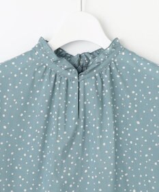 J.PRESS LADIES 【洗える・イージーケア】スパンローンランダムドット ブラウス