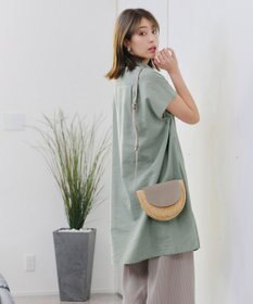 Tiaclasse 【洗える】フレンチスリーブリネンチュニックシャツ