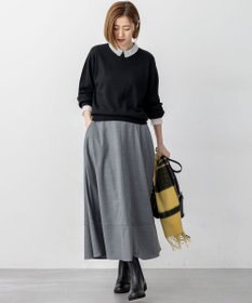 23区 【CLASSY.掲載/洗える】エンブロイダリー ジオメトリックレースコンビ ニット