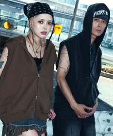 WEGO 【ユニセックス着用ITEM】ショートノースリーブZIPパーカー