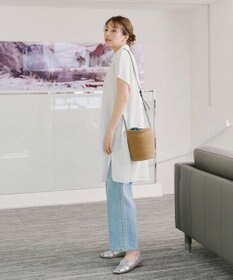 Tiaclasse 【洗える】フレンチスリーブリネンチュニックシャツ