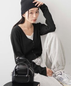 WEGO カラーリブショートカーデ