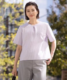 J.PRESS LADIES 【洗える・抗菌防臭・吸水速乾】サッカージャージー ペプラム カットソー