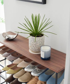 tower 天板付きシューズラック タワー 5段 キャスター付 W90 ブラック