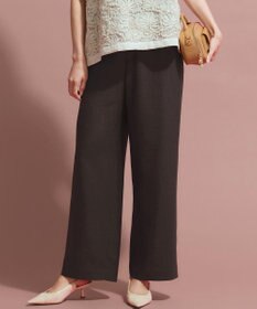 23区 【CanCam・CLASSY.掲載】リネンレーヨンストレッチ ワイドパンツ ダークブラウン系