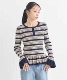 earth music&ecology ペプラムニットプルオーバー