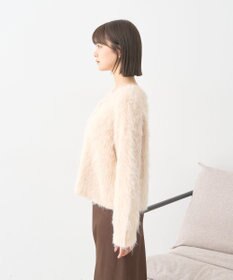 earth music&ecology クルーネックシャギーカーディガン