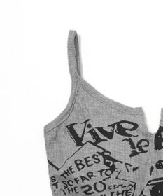 WEGO 【カップ付きインナー】グラフィックリブキャミソール