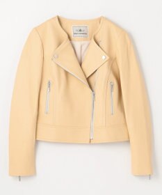 GRACE CONTINENTAL ノーカラーレザーライダースジャケット