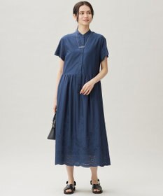 自由区 S 【カタログ掲載・接触冷感・洗える】エンブロイダリーローンシャツ ワンピース