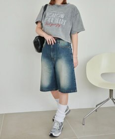 WEGO 【SMサイズ展開】ヴィンテージウォッシュデニムハーフパンツ