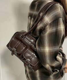 WEGO ベルト2ポケットデザインボストンバッグ