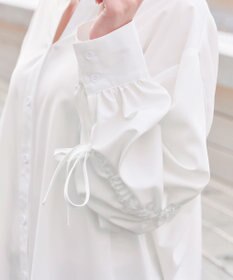 Tiaclasse 【洗える】ドロストギャザー袖シャツチュニック