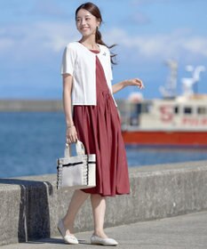 Tiaclasse 【洗える】麻調スクエアネックワンピース