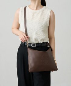 russet エンボスモノグラム ソフトレザーショルダーバッグ(CE-1547)