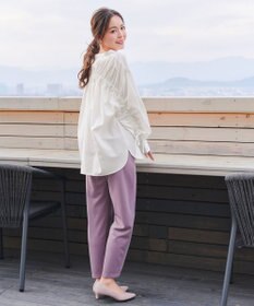 Tiaclasse 【洗える】ドロストギャザー袖シャツチュニック