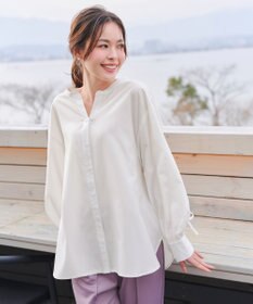 Tiaclasse 【洗える】ドロストギャザー袖シャツチュニック