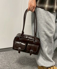 WEGO ベルト2ポケットデザインボストンバッグ