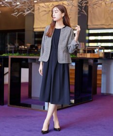 Tiaclasse L 【新色追加・洗える】麻調薄地キーネックジャケット