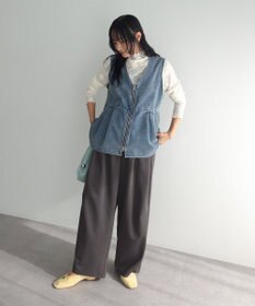 Green Parks デニムペプラムジレ