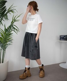 WEGO 【ウエストゴム】スウェットカーゴハーフパンツ