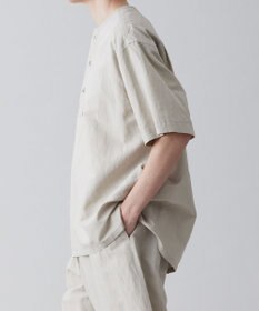 UNFILO MENS ライトリネン ヘンリーネックシャツ [23年春夏商品]