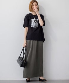 23区 【撥水加工/洗える】スムースサテン Iライン スカート