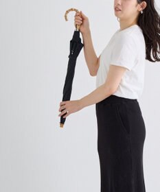 MOONBAT 【WEB限定】LANVIN en Bleu 晴雨兼用 折りたたみ傘 長傘(2WAY) プレーン×ロゴ刺繍 一級遮光 遮熱 UV